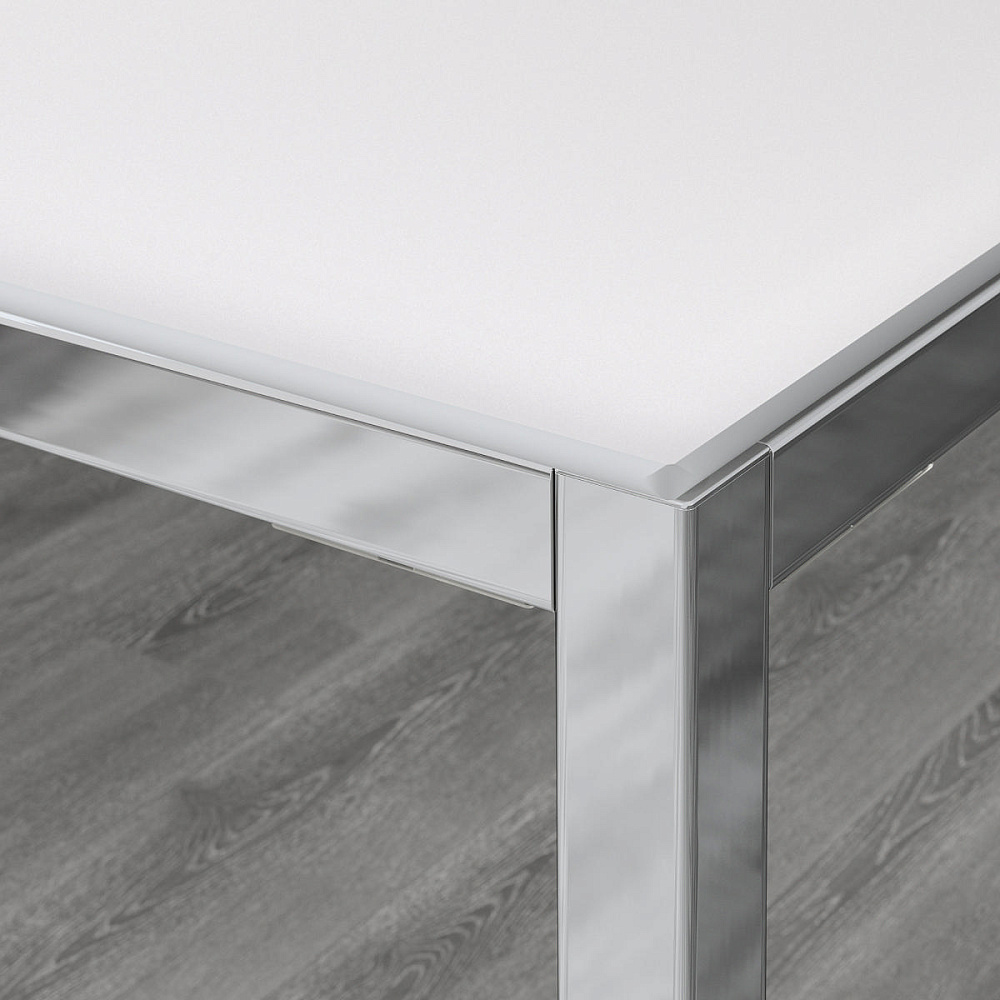 ТОРСБИ стол, хромированный/стекло белый120x70 см